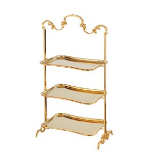 Baroque-Inspired Three-Tier Gold Serving Stand