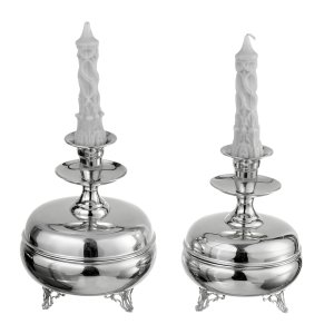 Reflective Silver Candle Holder