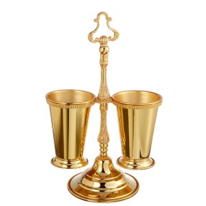 Gold-Plated Double Cup Cutlery Holder