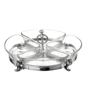 Four-Section Silver-Plated Snack Server