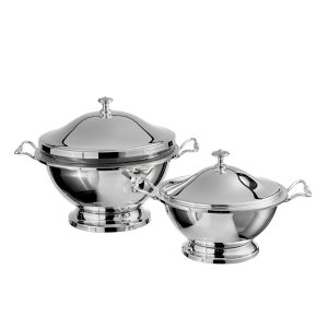 Classic Silver Soup Tureen Set (Set of 2)