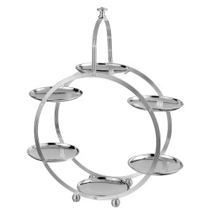 Silver-Plated Brass Six-Tier Circular Macaron Stand
