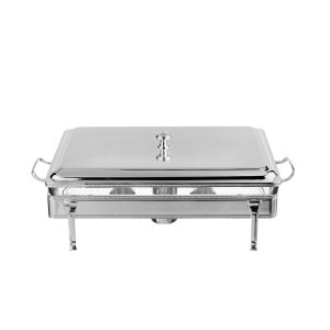 Rectangular Glass Chafing Dish with Silver Stand