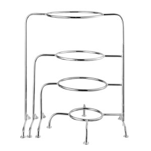 Chrome-Finished Four-Tier Plate Holder