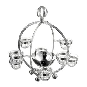 Eight-Bowl Spice & Snack Carousel with Silver Finish