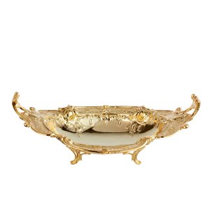 Baroque Gold Centerpiece Bowl with Handles