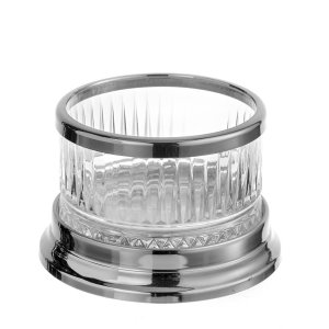 Silver Glow Crystal Candle Holder