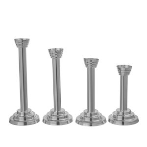 Silver Pipe Candle Holder Set
