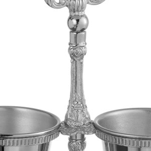 Silver-Plated Double Cup Cutlery Holder