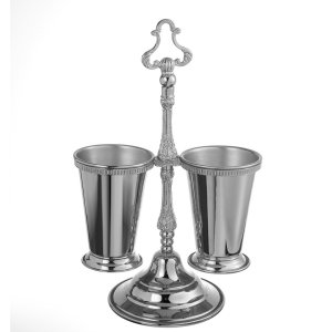 Silver-Plated Double Cup Cutlery Holder