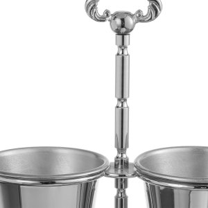 Luxury Silver-Plated Double Cup Cutlery Holder