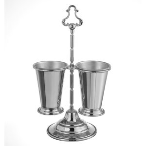 Luxury Silver-Plated Double Cup Cutlery Holder