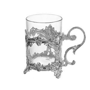 Vintage-Inspired Silver Glass Mug Holder