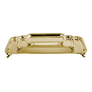Grand Collection – Gold-Plated Brass Rectangular Trays Set