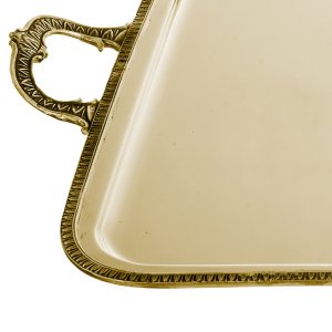 Florencia Classic – Silver Plated Rectangular Brass Tray with Ornamental Handles