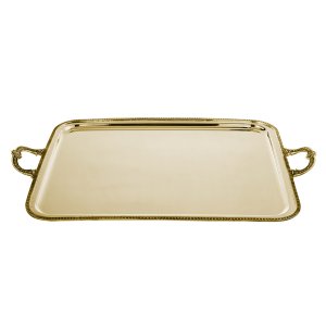 Florencia Classic – Silver Plated Rectangular Brass Tray with Ornamental Handles