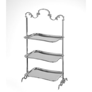 Baroque-Inspired Three-Tier Silver Serving Stand