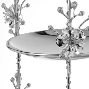 Lotus Bloom Two-Tier Silver Floral Stand – Lotusa Collection