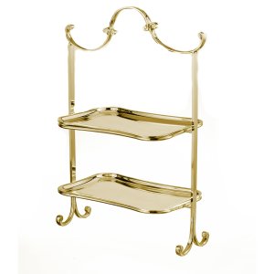 Curved Elegance Two-Tier Gold Serving Stand