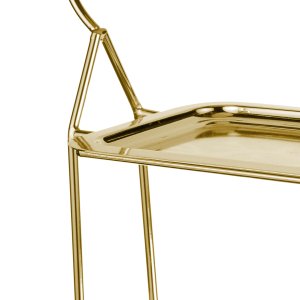 Minimal Double-Tier Gold Serving Stand