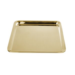 Linea Small – Silver Plated Brass Mini Serving Gold Tray