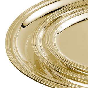 Luna Set – Silver Plated Brass Serving Gold Trays