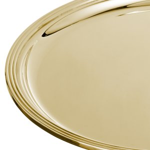 Luna Grande – Silver Plated Round Brass Gold Tray