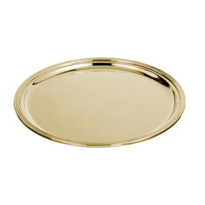 Luna Grande – Silver Plated Round Brass Gold Tray