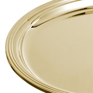 Luna Medio – Silver Plated Medium Round Brass Gold Tray