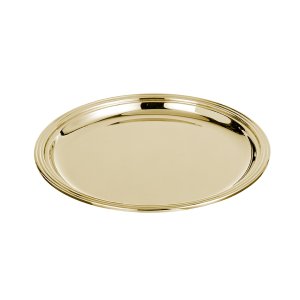 Luna Mini – Silver Plated Small Round Brass Gold Tray