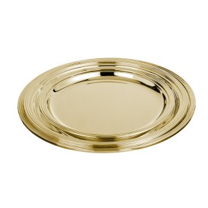 Opal Harmony Serving Tray Set - Elegant Two-Piece Gold-Plated Brass Tray Ensemble