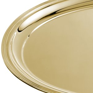 Celeste Large Round Tray - Grand Gold-Plated Round Tray with Textured Rim