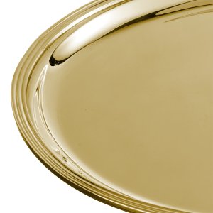 Celeste Medium Round Tray – Refined Medium-Sized Silver-Plated Brass Gold Tray