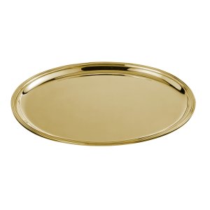 Celeste Medium Round Tray – Refined Medium-Sized Silver-Plated Brass Gold Tray