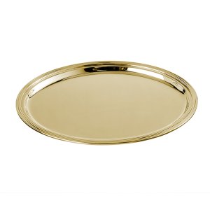 Celeste Small Round Tray – Compact Gold-Plated Round Tray for Elegant Serving