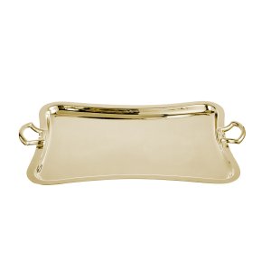 Nova Minimalist Tray - Sleek Silver-Plated Brass Tray with Modern Handles