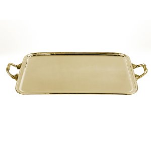 Valencia Luxe – Silver Plated Rectangular Brass Serving Gold Tray