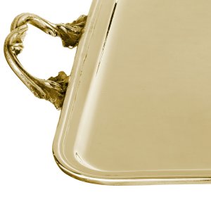 Valencia Luxe – Silver Plated Rectangular Brass Serving Gold Tray