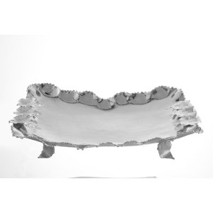 Lily Cascade – Elevated Brass Tray with Sculpted Petal Feet