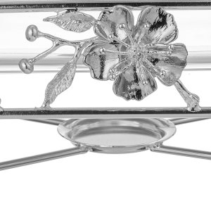 Silver Petal Dome Cover Tray