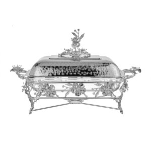 Silver Petal Dome Cover Tray