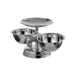Silver Elephant Three-Bowl Centerpiece