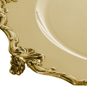 Gold Decorative Tray with Detailed Edging