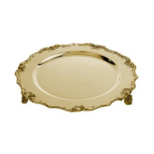 Gold Decorative Tray with Detailed Edging