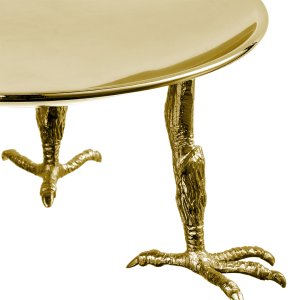 Silver-Plated Brass Decorative Gold Stand with Bird Legs