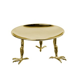 Silver-Plated Brass Decorative Gold Stand with Bird Legs