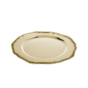Rope Trim Silver Plated Placemat (Gold)