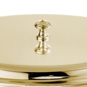 Oval Glass Casserole Dish with Gold Lid – Wide Rim