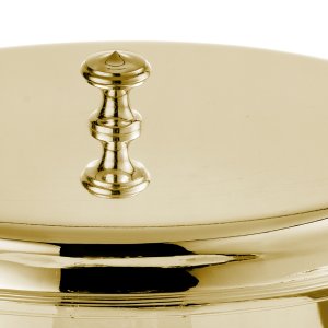 Oval Glass Casserole Dish with Gold Lid – Narrow Rim