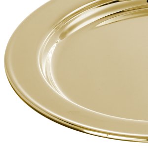 Luna Gold – Minimalist Round Brass Plate with Mirror Finish
